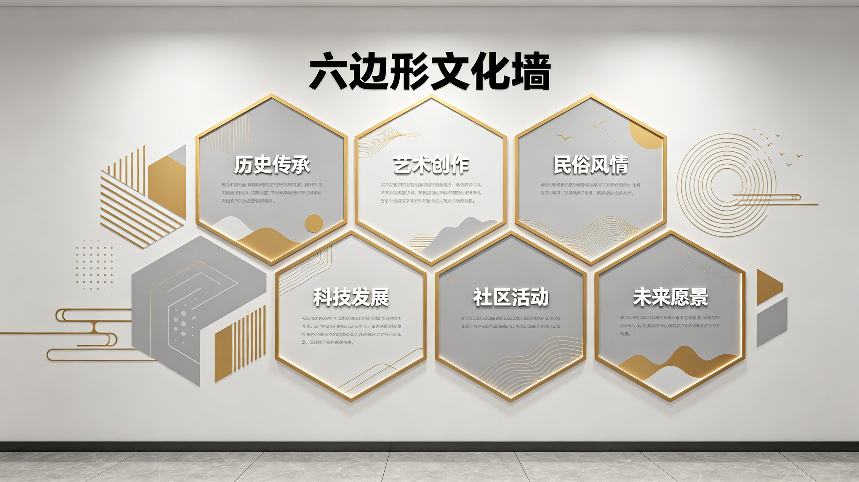 大邑企业文化墙 | 六边形信息美学